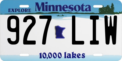 MN license plate 927LIW