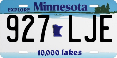 MN license plate 927LJE