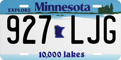 MN license plate 927LJG