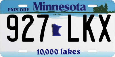 MN license plate 927LKX