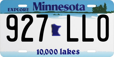 MN license plate 927LLO
