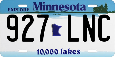 MN license plate 927LNC