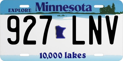 MN license plate 927LNV