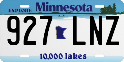 MN license plate 927LNZ
