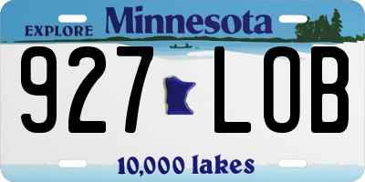 MN license plate 927LOB