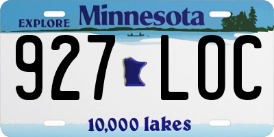 MN license plate 927LOC