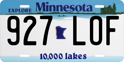 MN license plate 927LOF