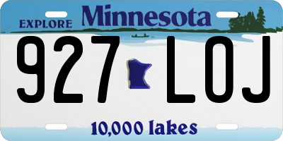 MN license plate 927LOJ