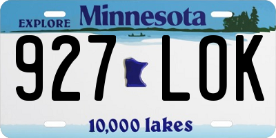 MN license plate 927LOK