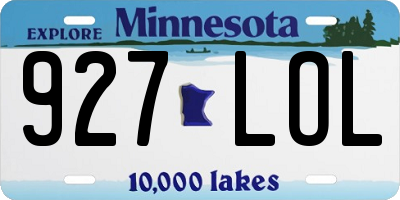 MN license plate 927LOL