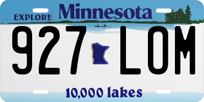 MN license plate 927LOM