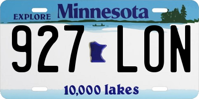 MN license plate 927LON