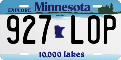 MN license plate 927LOP