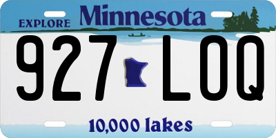 MN license plate 927LOQ