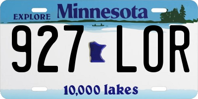 MN license plate 927LOR