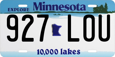 MN license plate 927LOU
