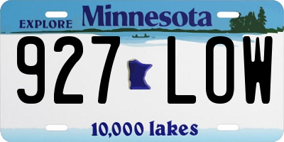 MN license plate 927LOW
