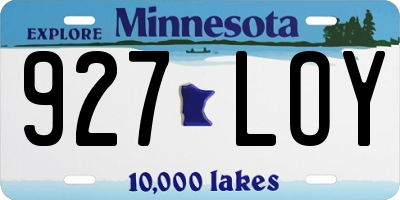 MN license plate 927LOY