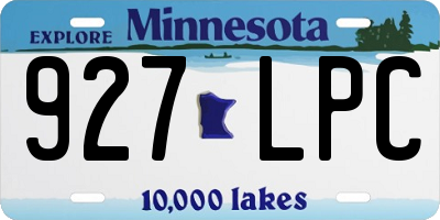 MN license plate 927LPC