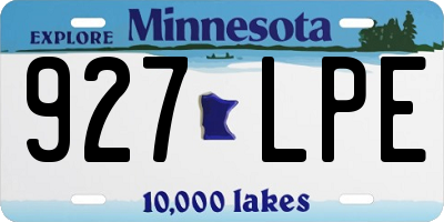 MN license plate 927LPE