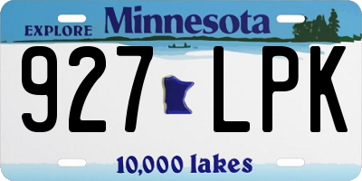 MN license plate 927LPK