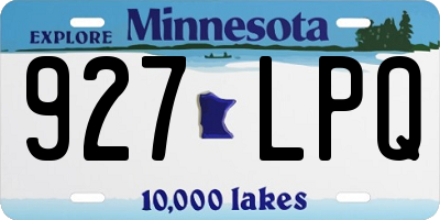 MN license plate 927LPQ