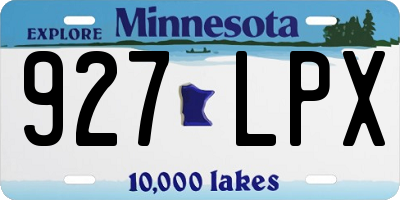 MN license plate 927LPX