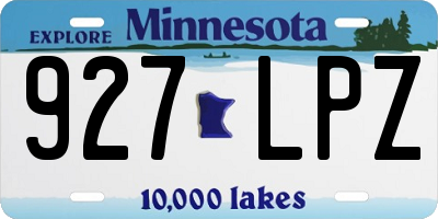 MN license plate 927LPZ