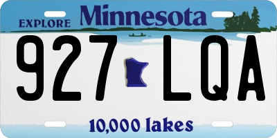 MN license plate 927LQA