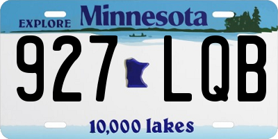 MN license plate 927LQB