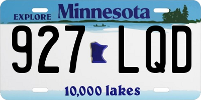 MN license plate 927LQD