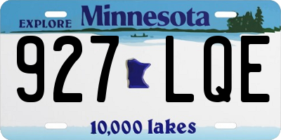 MN license plate 927LQE