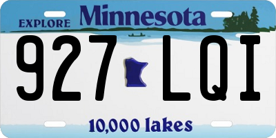 MN license plate 927LQI