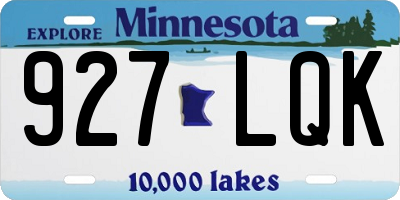 MN license plate 927LQK
