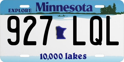 MN license plate 927LQL