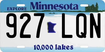 MN license plate 927LQN