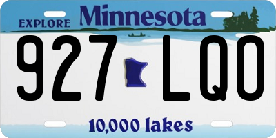 MN license plate 927LQO
