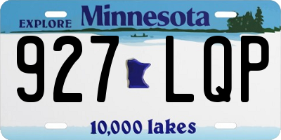 MN license plate 927LQP