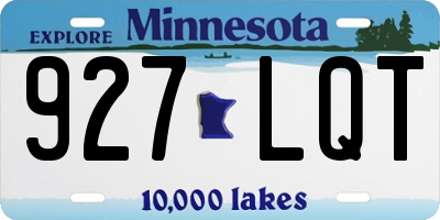 MN license plate 927LQT