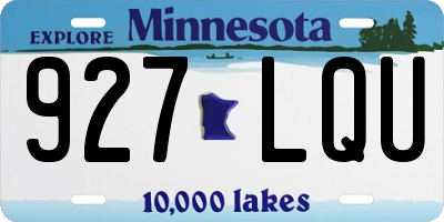 MN license plate 927LQU