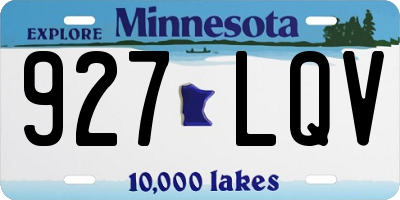MN license plate 927LQV