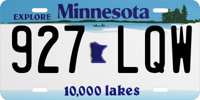 MN license plate 927LQW