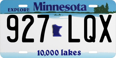 MN license plate 927LQX