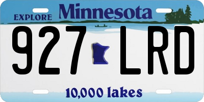 MN license plate 927LRD