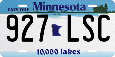 MN license plate 927LSC