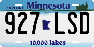 MN license plate 927LSD