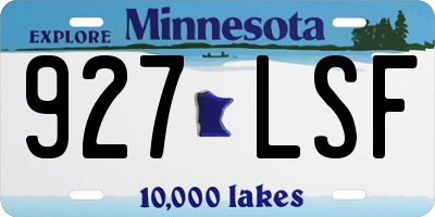 MN license plate 927LSF
