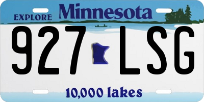 MN license plate 927LSG