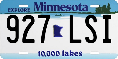 MN license plate 927LSI