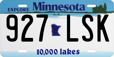 MN license plate 927LSK